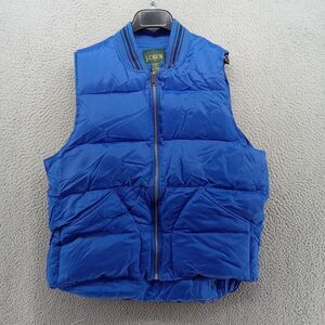 J Crew Jacket Mens Small Blue Goose Down Puffer Vest‎ Nylon Ripstop *Needs Wash